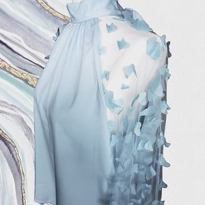 NWOT Butterfly flutter blouse